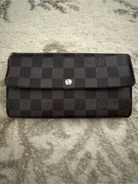 Louis Vuitton Damier Ebene Brown Checkered Continental Wallet